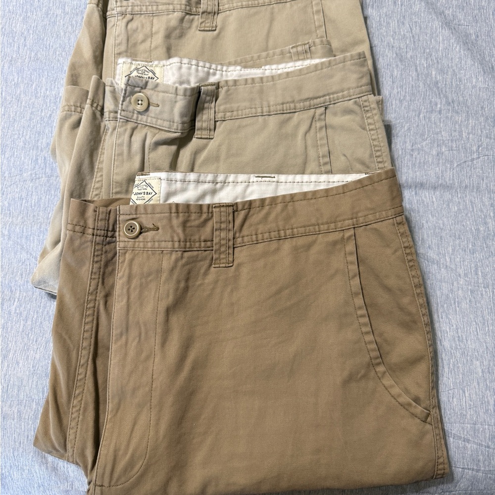 St. John's Bay Men's Flat Front Shorts - Tan and Khaki